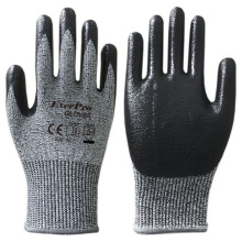 HPPE G60 Level 5 Nitrile Coated Cut Resistant Gloves For Glass Handling